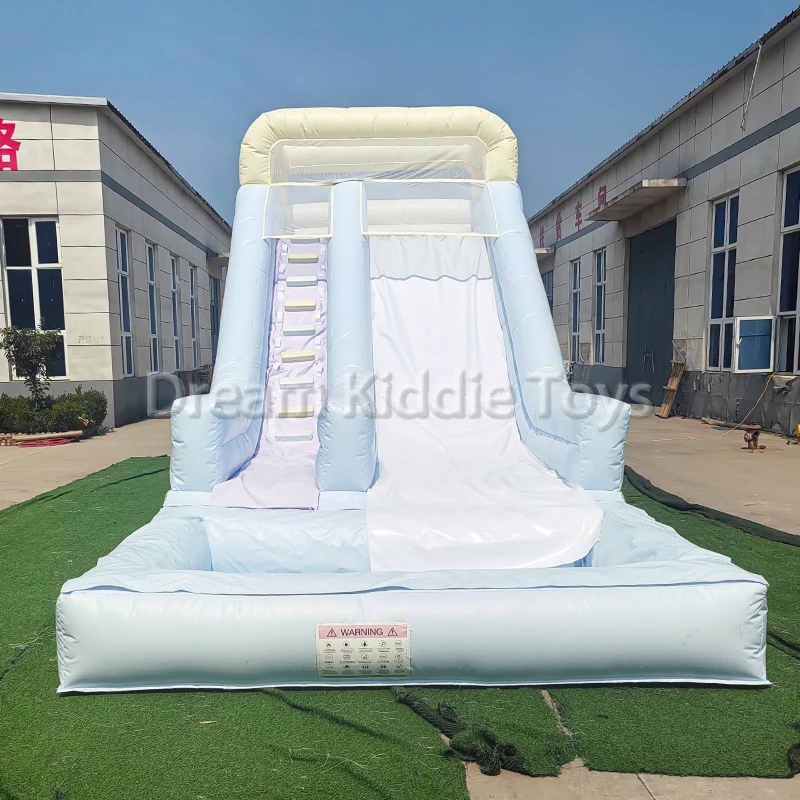 Kids Outdoor Water Slide - 業務用インフレータブルウォータースライド、スプラッシュプール付きPVC製屋外キッズウォータースライド、パーティーレンタル用、CE認証取得、カスタマイズ可能