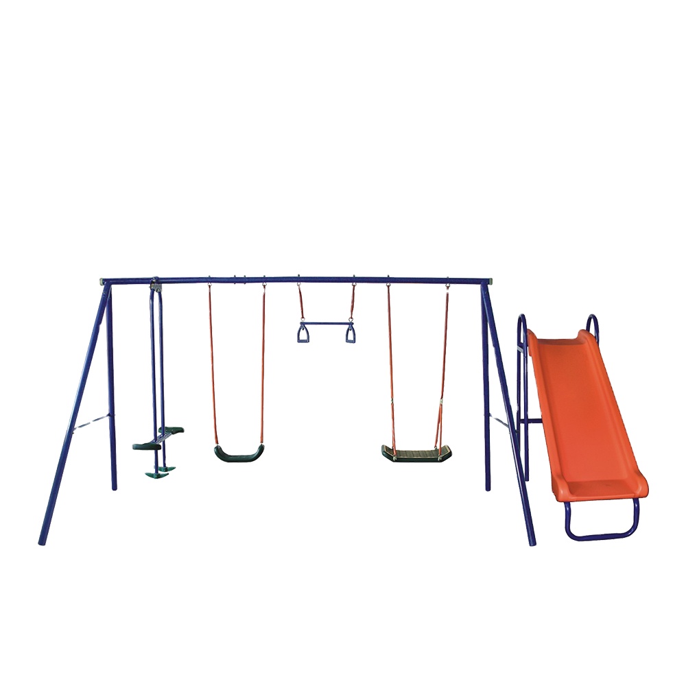 Kids Outdoor Swing Set With Slide - 卸売格安6ステーション屋外ガーデンキッズダブルシート遊具スイング遊具子供用スイングスライドセット