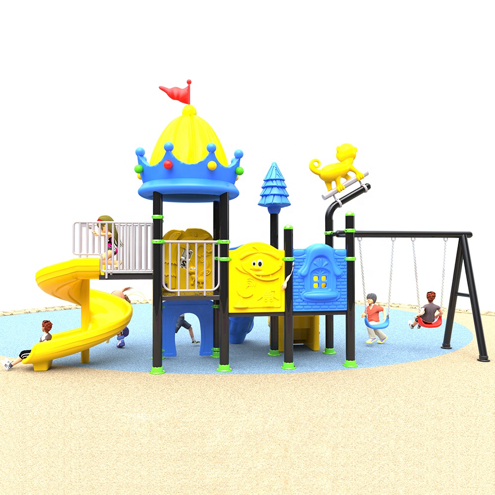 Kids Outdoor Swing Set With Slide - 多機能子供用卸売保育園屋外遊び場遊具キッズプラスチック製滑り台ブランコセット