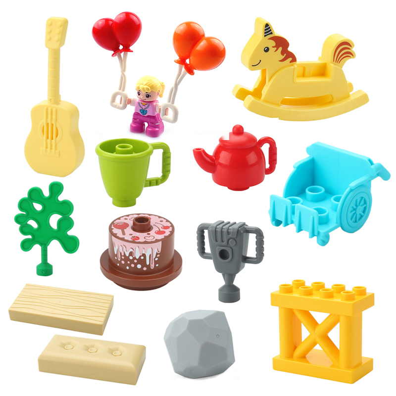 Lego Set City - 大きなビルディングブロック,アクセサリー,ロッキングホース,ギター,リトプシー,ケーキ,風船,プレイハウス,子供向けの教育玩具