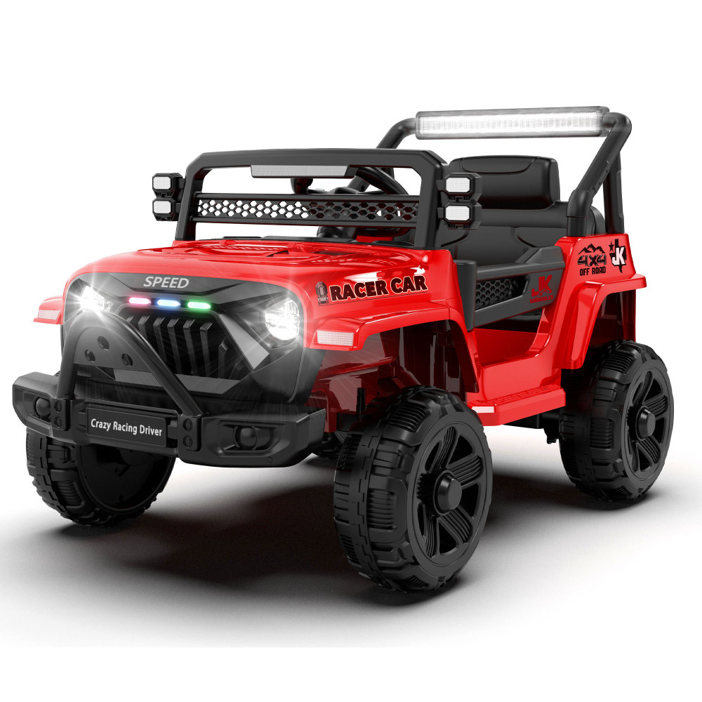Ride On Toy Car - 12V子供用電動トラックカー、親用コントローラー付き、2WD、四輪サスペンション、早期教育機能、音量調整可能、USB、MP3、Bluetooth、マイクジャック、電源表示、LEDライト、1歳から4歳のお子様向け。