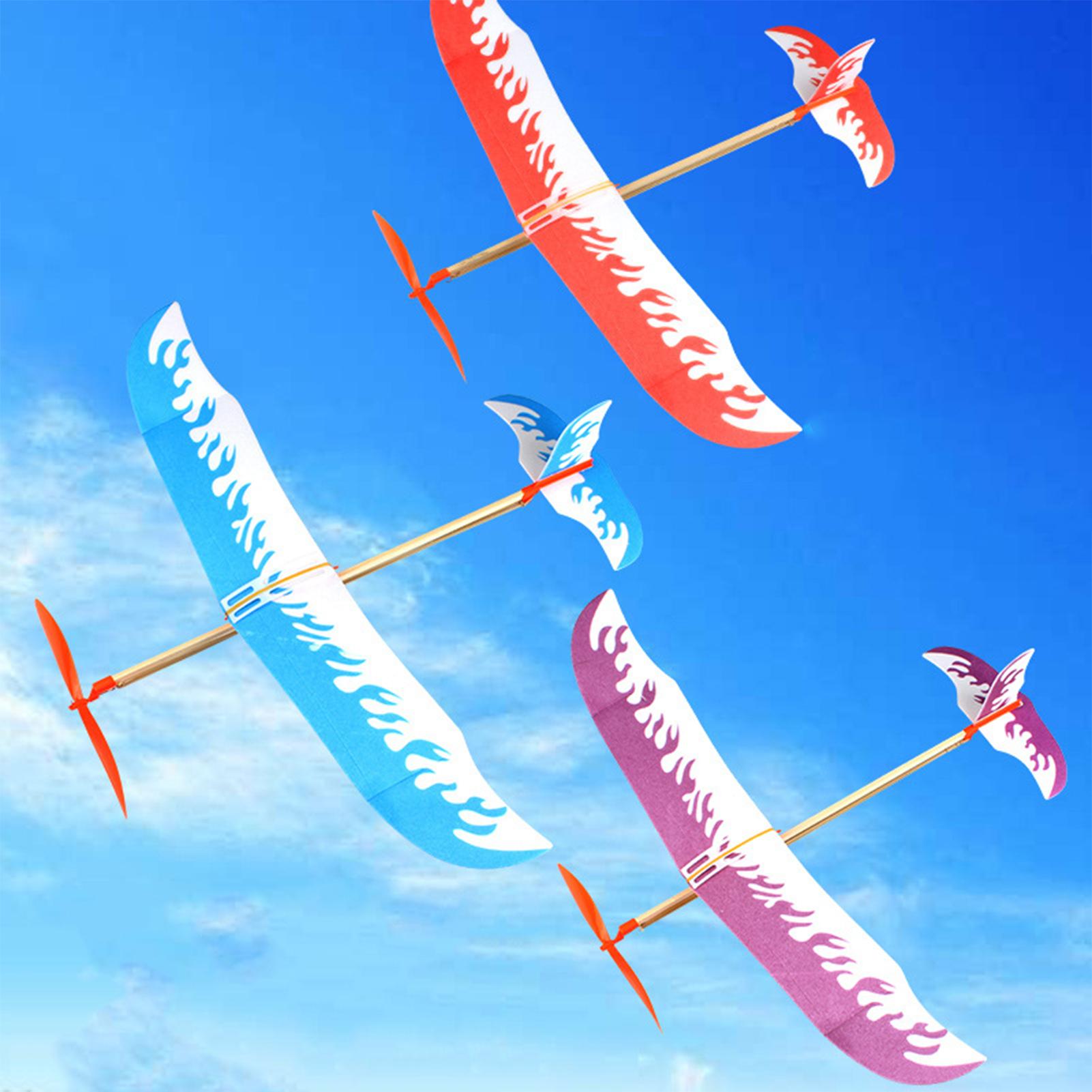 Kids Outdoor Games - 輪ゴム飛行機 パワードグライダー航空機キット 飛行ゲーム遊び 子供用 アウトドアスポーツ活動 発達玩具