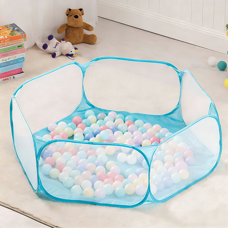 Kids Outdoor Dome - 1.2Mボールピット、折りたたみ式ポータブルプレイピット、子供、男の子、女の子向けゲームハウス、屋内屋外兼用、六面ネットゲームテント