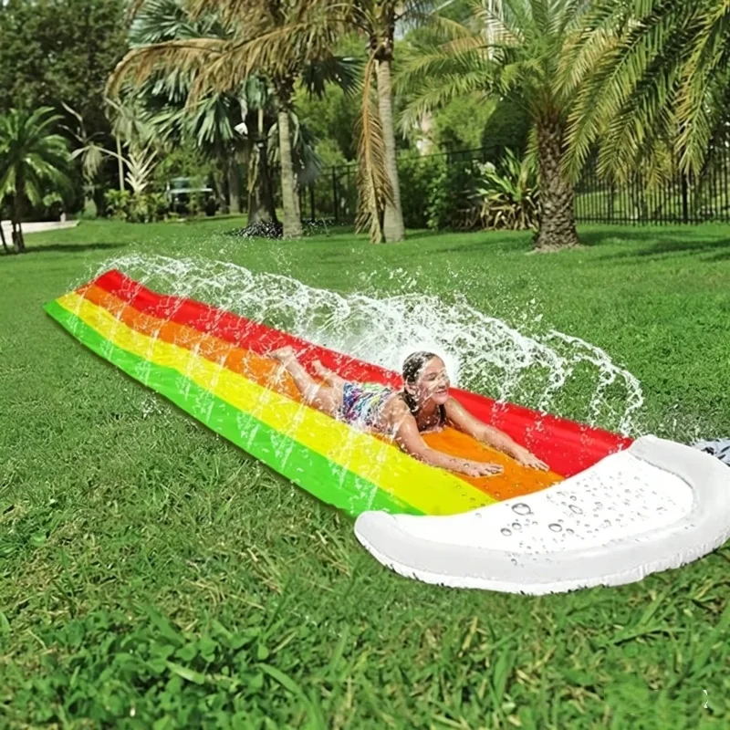 Kids Outdoor Water Slide - 夏の屋外用インフレータブル水遊びおもちゃ ウォータースライドプール 裏庭ゲームセンター 大人子供向け ホリデーパーティーギフト用品