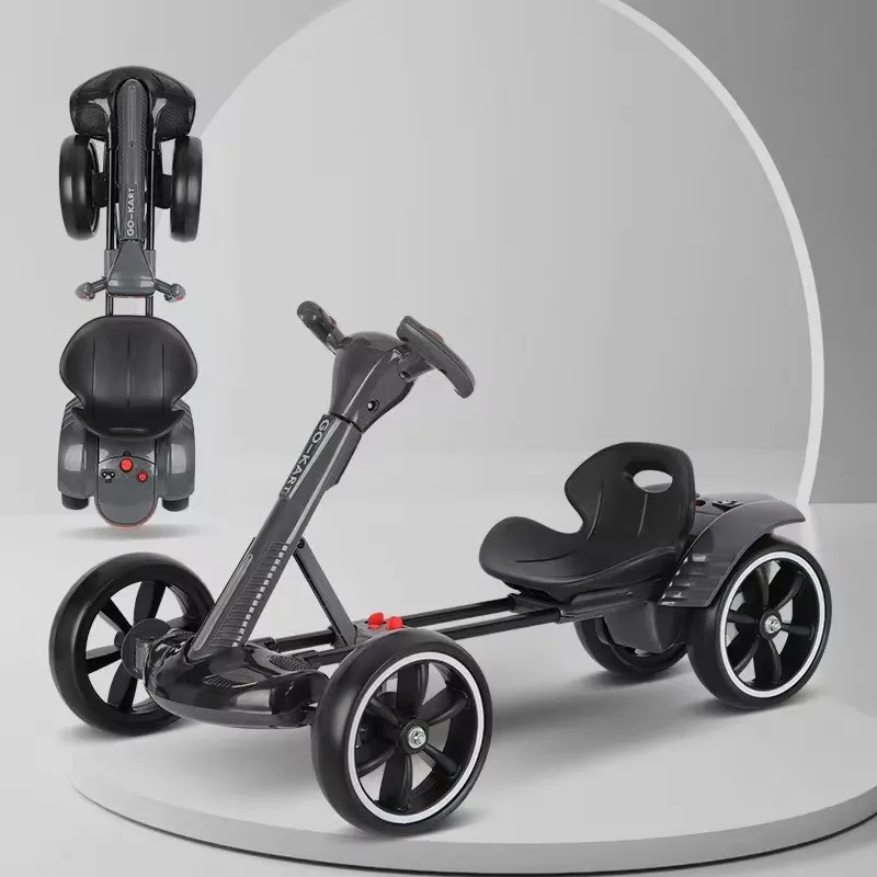 Kids Outdoor Electric Car - 子供用電動ゴーカート、リモコン付き屋外用おもちゃ車両、男の子と女の子向けバッテリー駆動ドリフトバギー