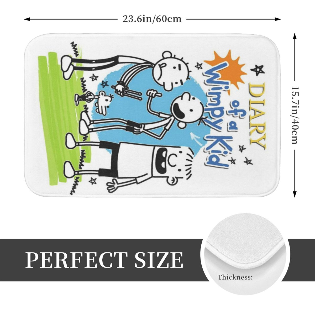 弱虫日記 滑り止めドアマット フロアマット クッション カー - Kids Outdoor Floor Cushions のレビューと価格