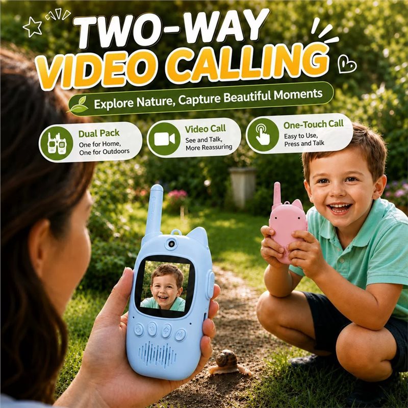 B03B：音声変換機能付き、充電式の子供用ビデオトランシーバ - Kids Outdoor Voices のレビューと価格