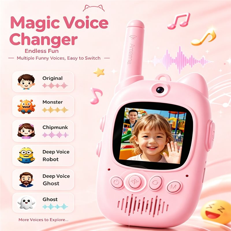 B03B：音声変換機能付き、充電式の子供用ビデオトランシーバ - Kids Outdoor Voices のレビューと価格