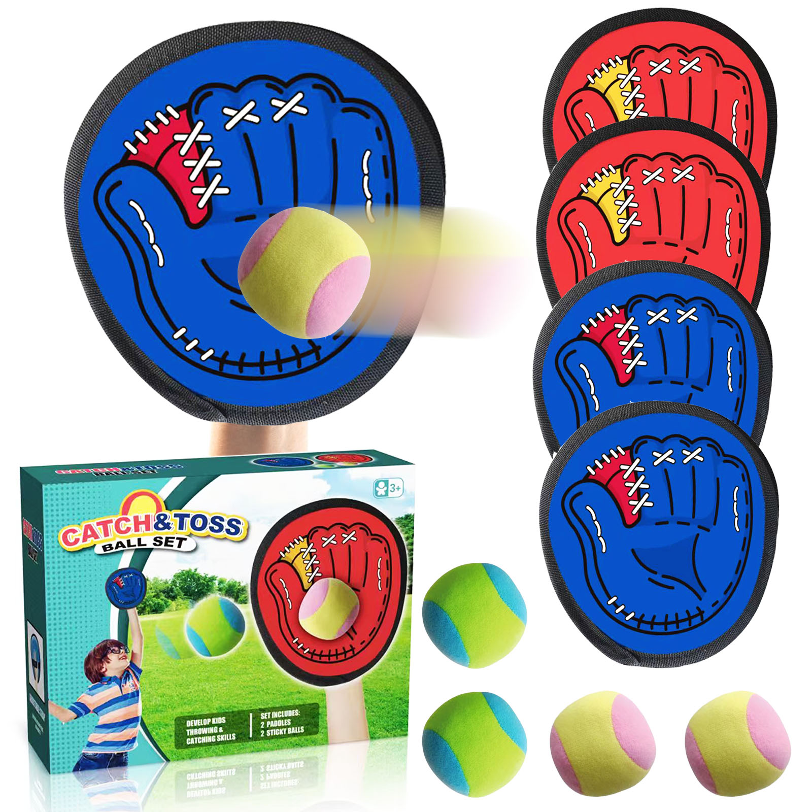 4 セット子供吸盤粘着ボールおもちゃアウトドアスポーツキャッ - Kids Outdoor Dome のレビューと価格