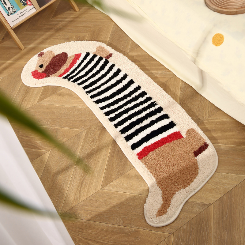 愛らしい子犬のベッドサイドラグ、ぬいぐるみの保育園フロアマッ - Kids Outdoor Floor Cushions のレビューと価格