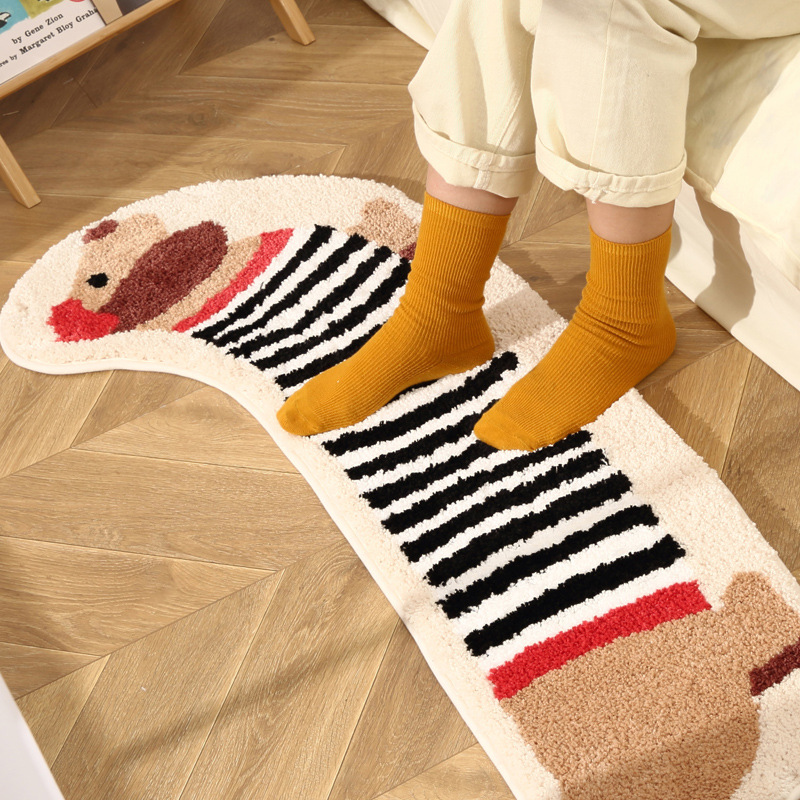 愛らしい子犬のベッドサイドラグ、ぬいぐるみの保育園フロアマッ - Kids Outdoor Floor Cushions のレビューと価格