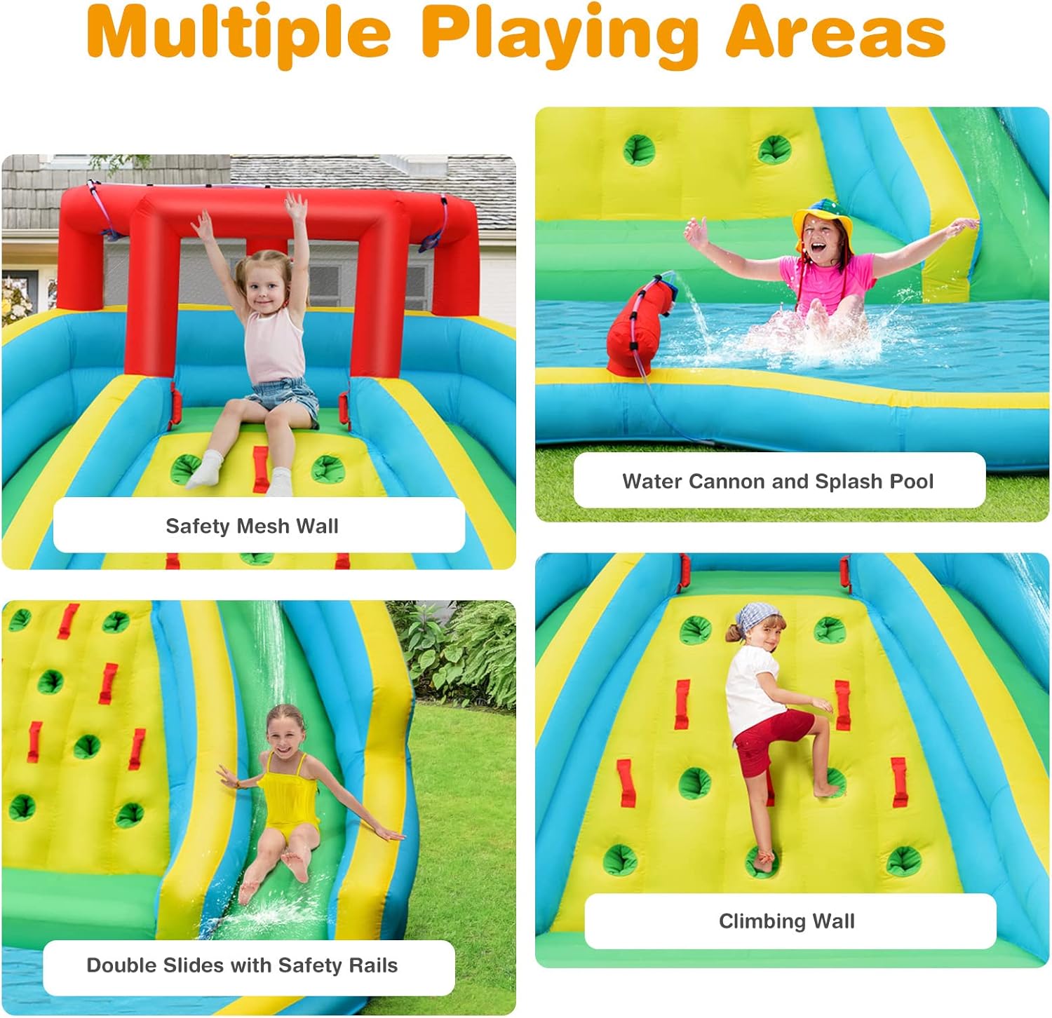巨大な子供用インフレータブルウォータースライド、2つの長いス - Kids Outdoor Water Slide のレビューと価格
