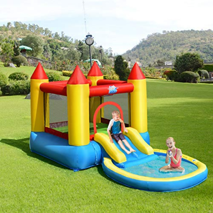 3歳から5歳向けの屋外用インフレータブルバウンスハウス：PV - Kids Outdoor Water Slide のレビューと価格