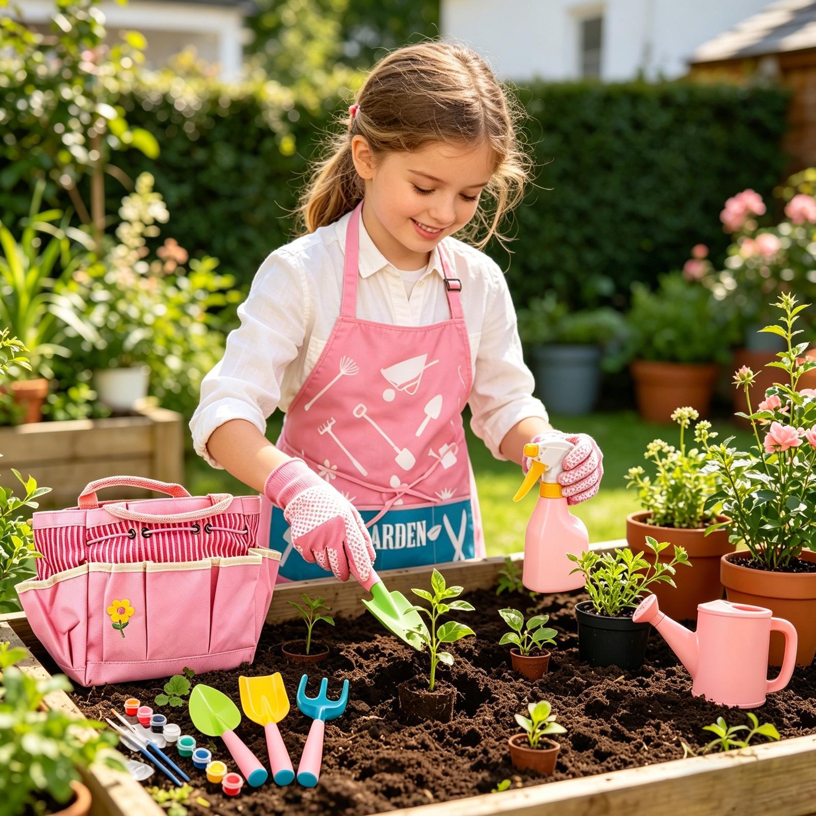 キッズガーデニングキット軽量人間工学に基づいた屋外おもちゃ女 - Kids Outdoor Yard Tools のレビューと価格