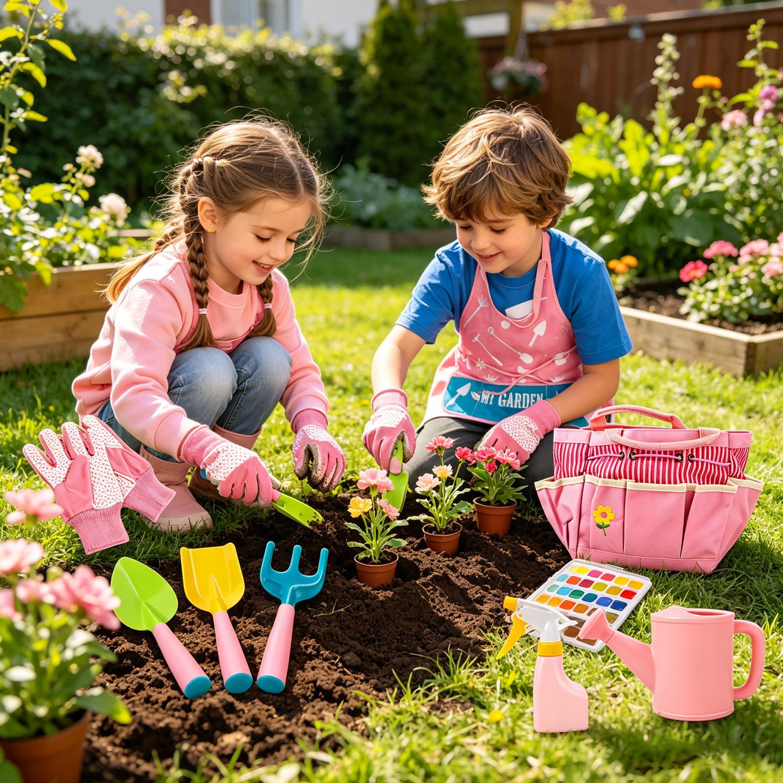 キッズガーデニングキット軽量人間工学に基づいた屋外おもちゃ女 - Kids Outdoor Yard Tools のレビューと価格