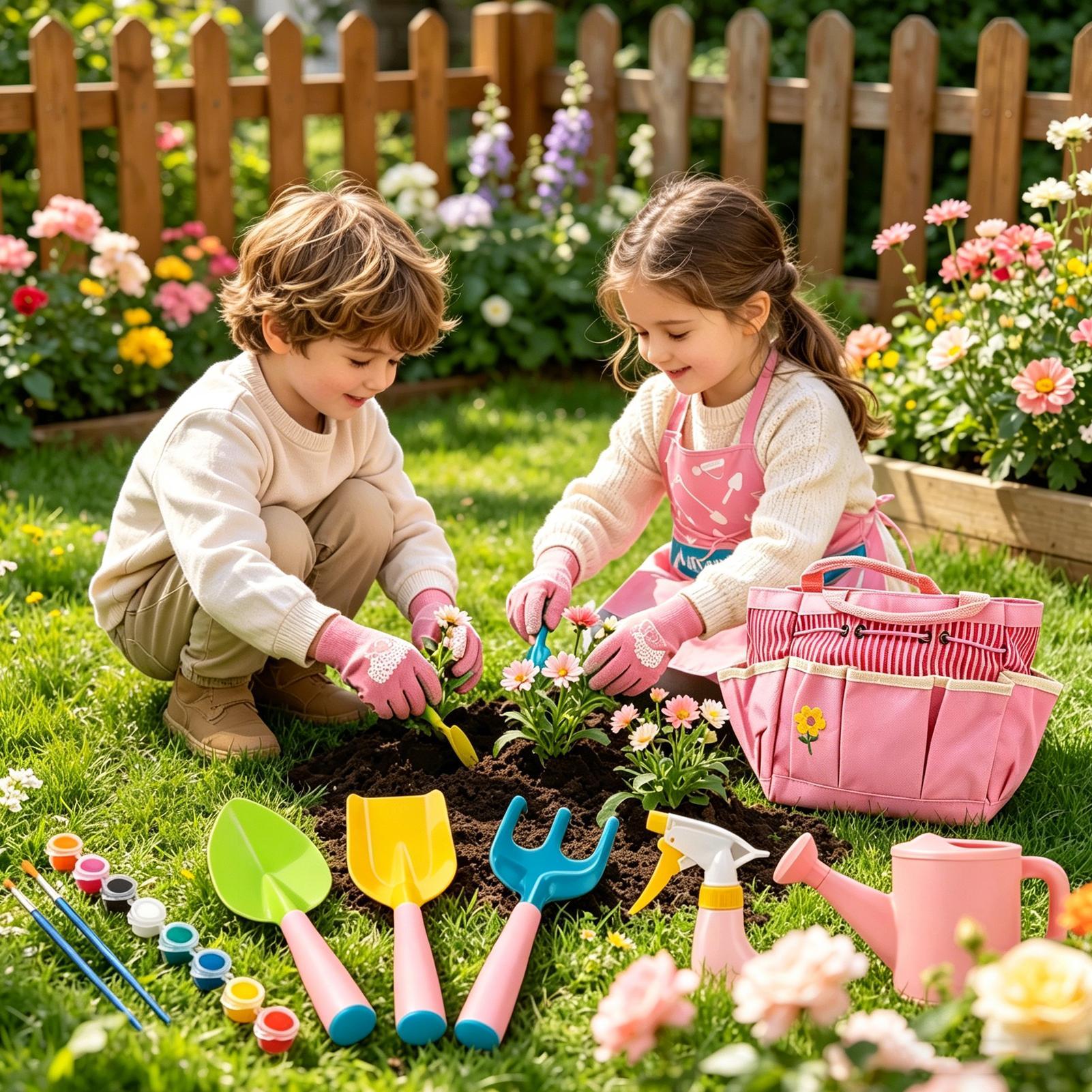 キッズガーデニングキット軽量人間工学に基づいた屋外おもちゃ女 - Kids Outdoor Yard Tools のレビューと価格