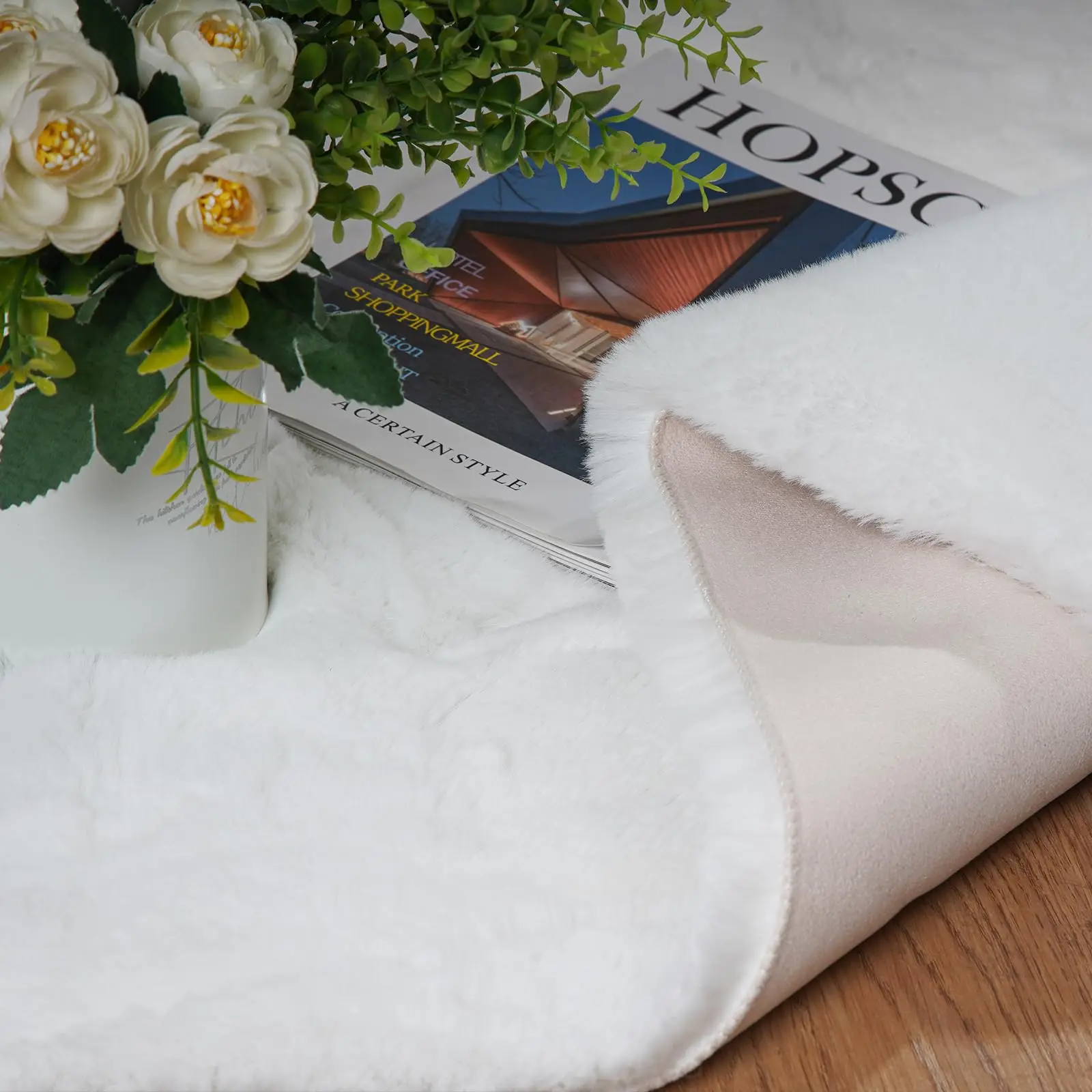 オーバル型フェイクラビットファーラグ 超ソフトプラッシュカー - Kids Outdoor Floor Cushions のレビューと価格