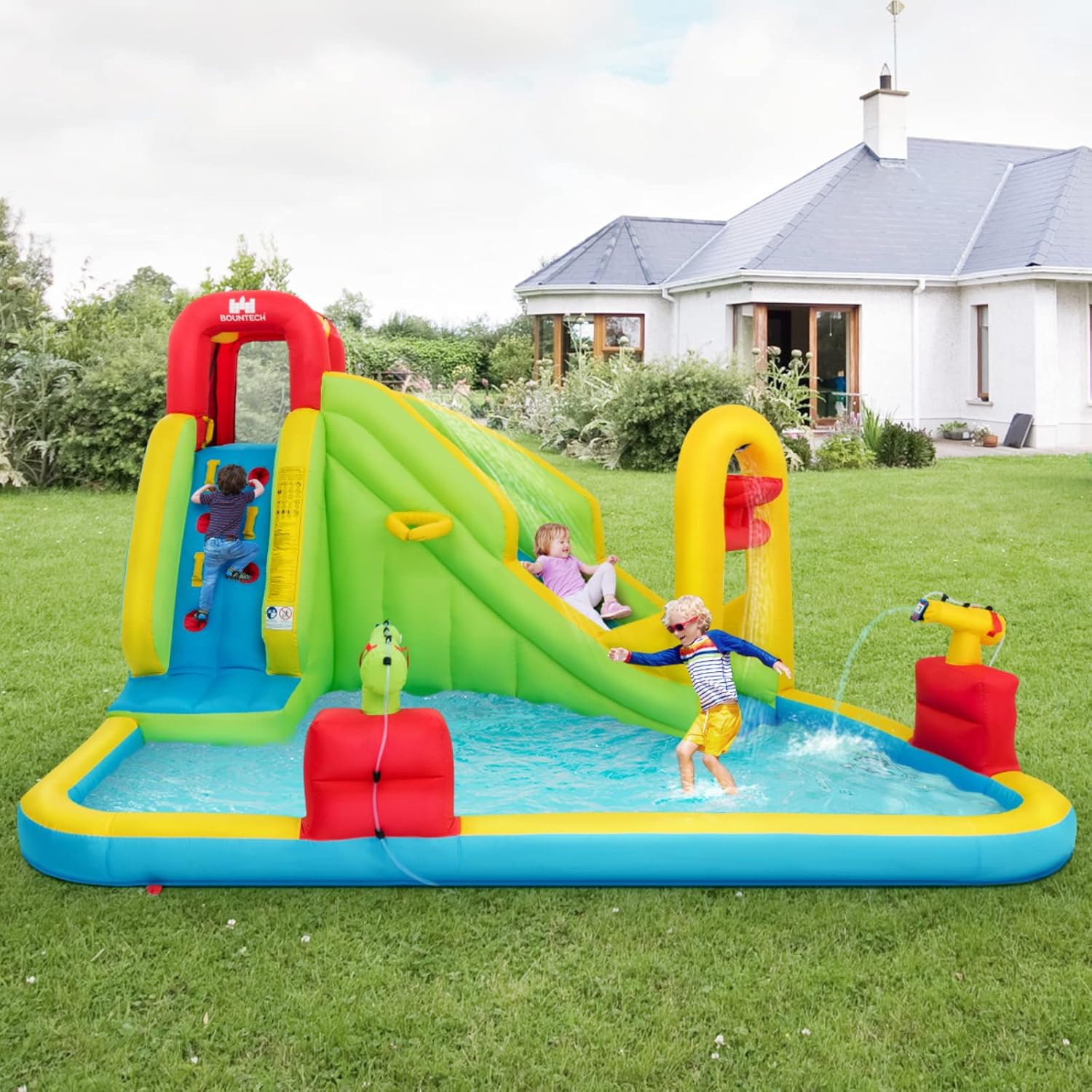 巨大なインフレータブルウォーターパーク遊具 - 子供用ブロウ - Kids Outdoor Water Slide のレビューと価格