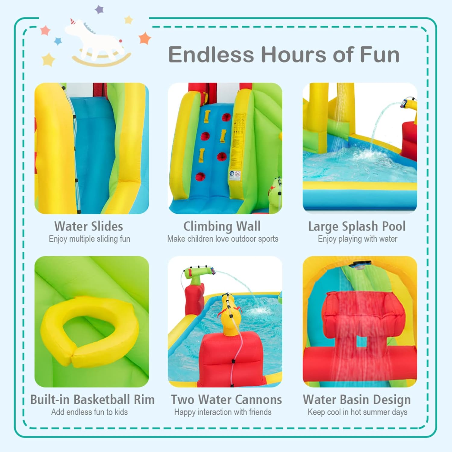 巨大なインフレータブルウォーターパーク遊具 - 子供用ブロウ - Kids Outdoor Water Slide のレビューと価格
