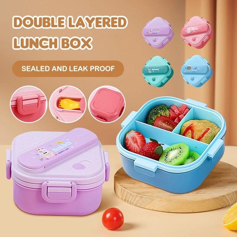 3つのコンパートメントが付いた漫画柄の子供用ランチボックス、 - Kids.Outdoor Utensils のレビューと価格