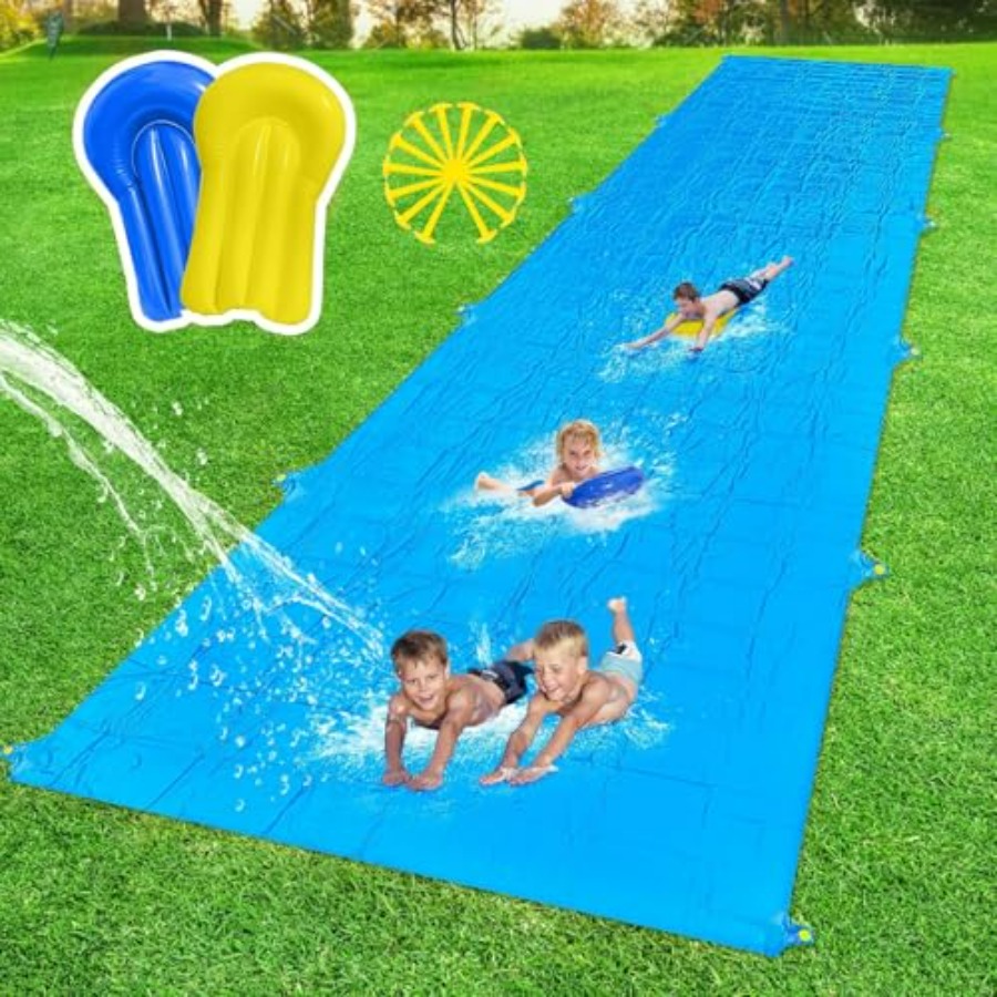 子供と大人向けの裏庭用夏の屋外ウォータースライド、頑丈なPV - Kids Outdoor Water Slide のレビューと価格
