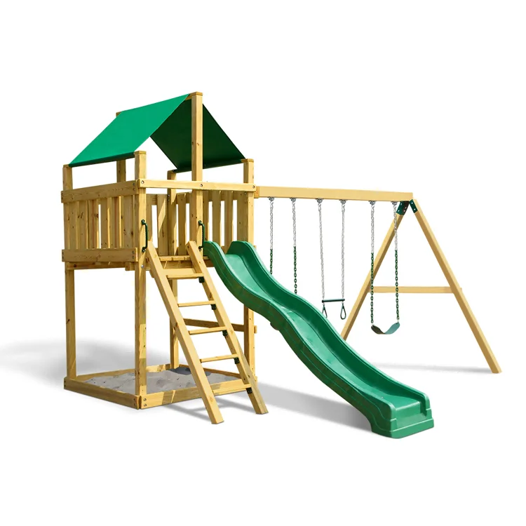 2026年製 屋外木製小型遊具セット スライドとブランコ付き - Kids Outdoor Swing Set With Slide のレビューと価格