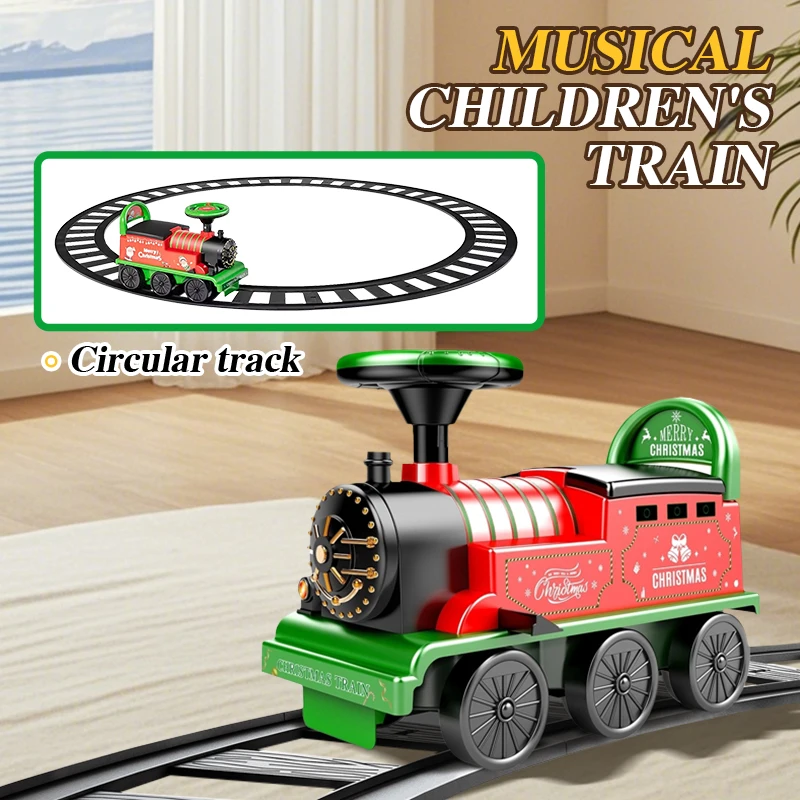 クリスマス電車のおもちゃ、ライトとサウンド付き、スムーズな音 - Ride On Toy Car のレビューと価格