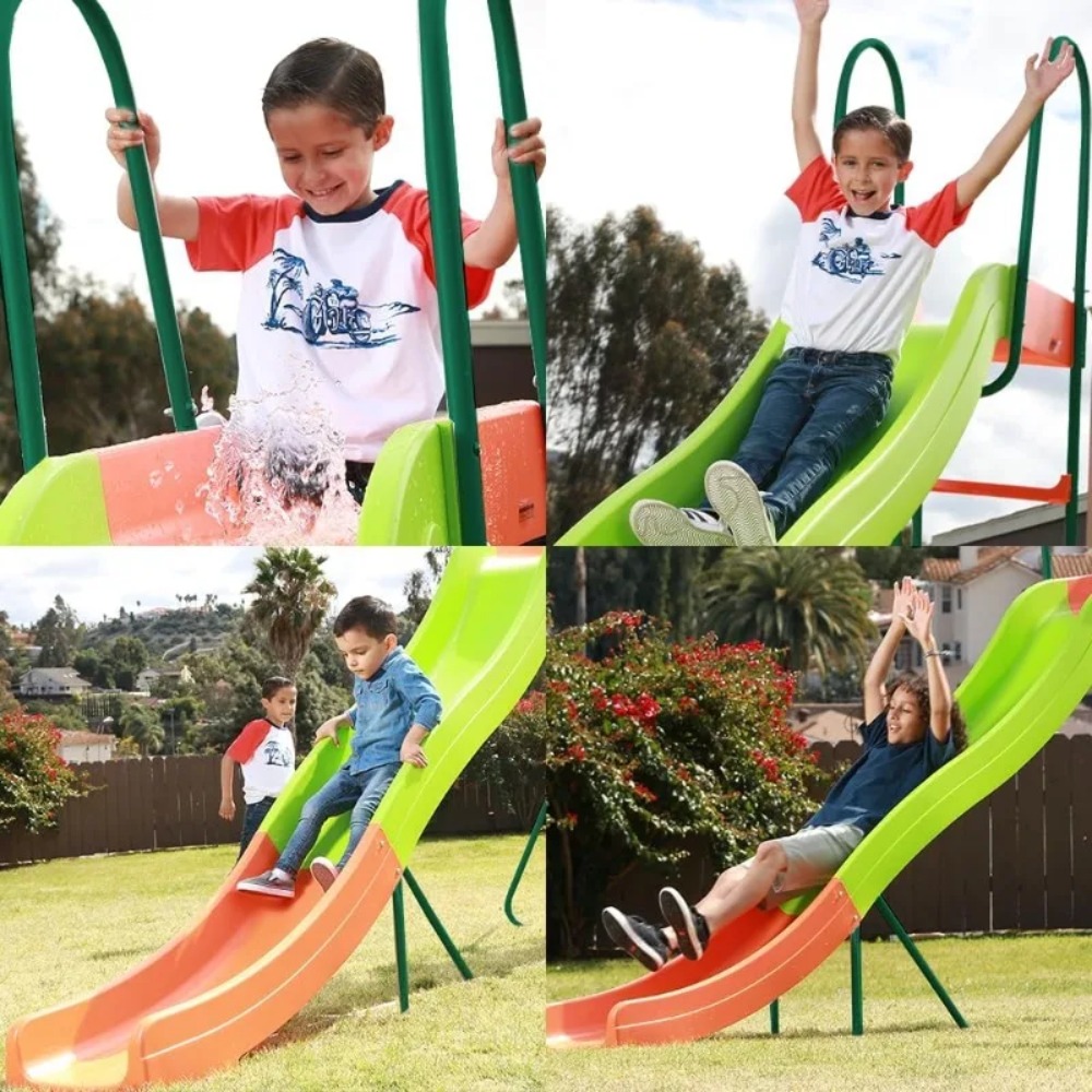 パティオ傘 - 遊び場用滑り台 - 広々とした裏庭用自立型プ - Kids Outdoor Swing Set With Slide のレビューと価格
