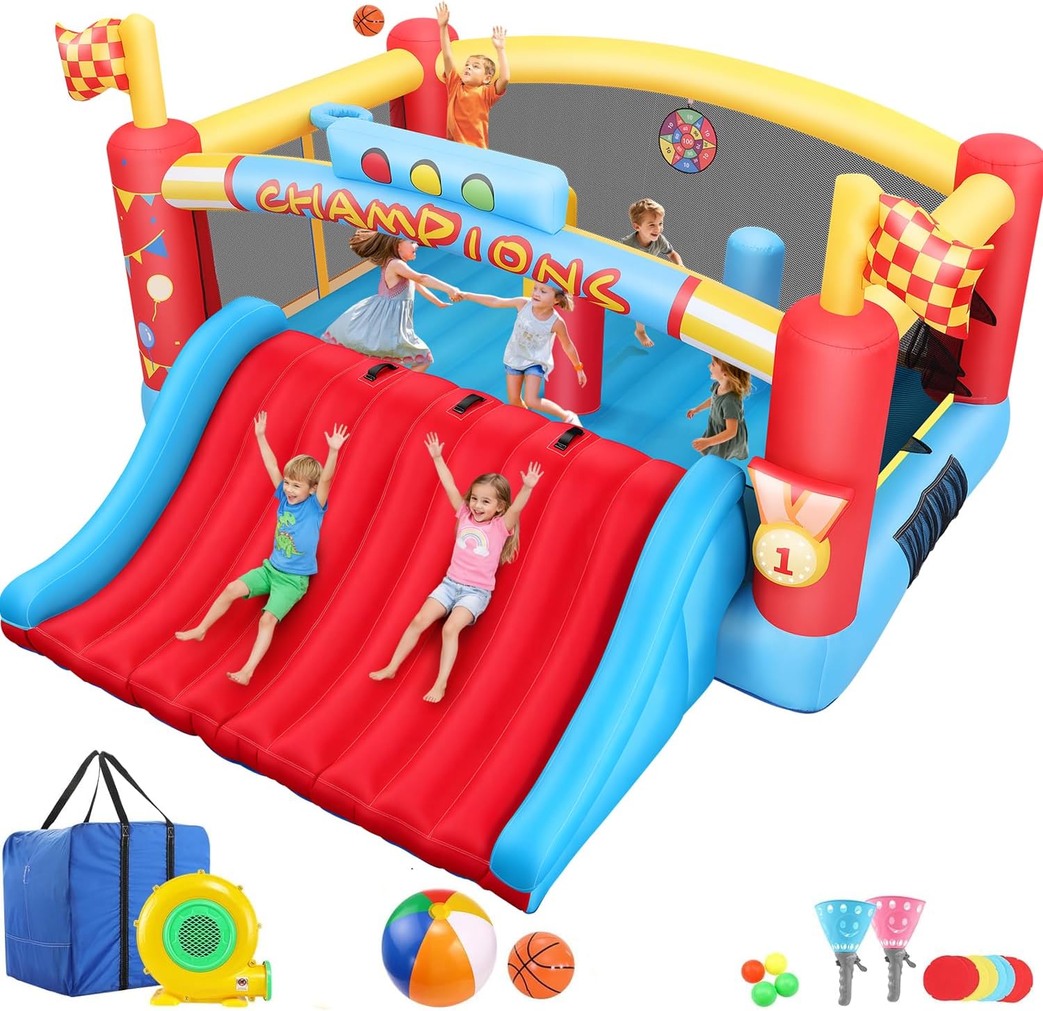 大きな子供向けインフレータブルバウンスハウス、13フィート屋 - Kids Outdoor Games のレビューと価格