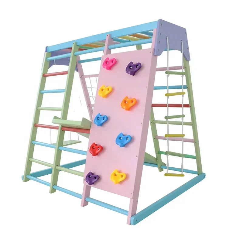 子供用木製クライミングフレーム屋内セット、ブランコ、滑り台、 - Kids Outdoor Swing Set With Slide のレビューと価格