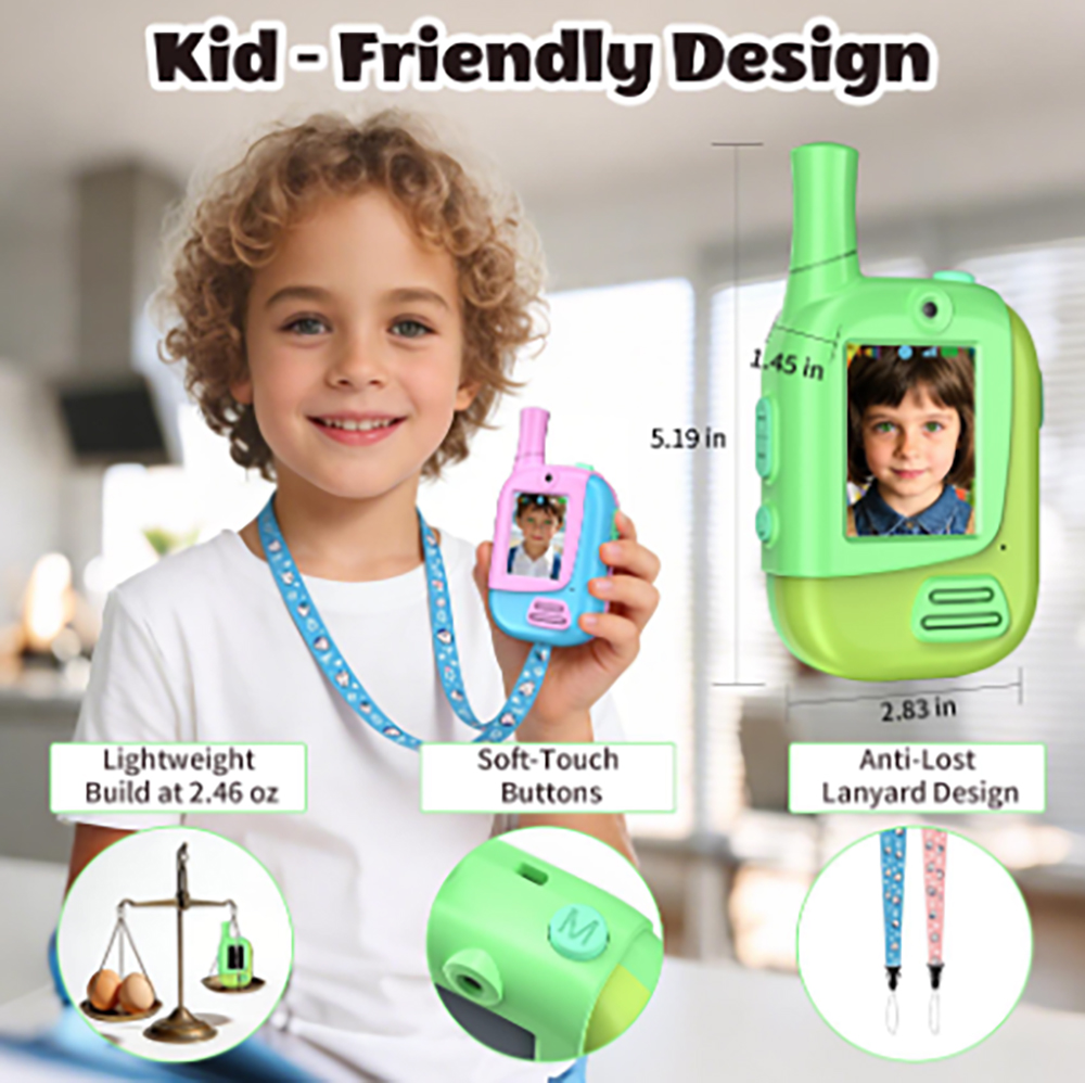 2パック充電式キッズビデオウォーキートーキー（4つのボイスチ - Kids Outdoor Voices のレビューと価格