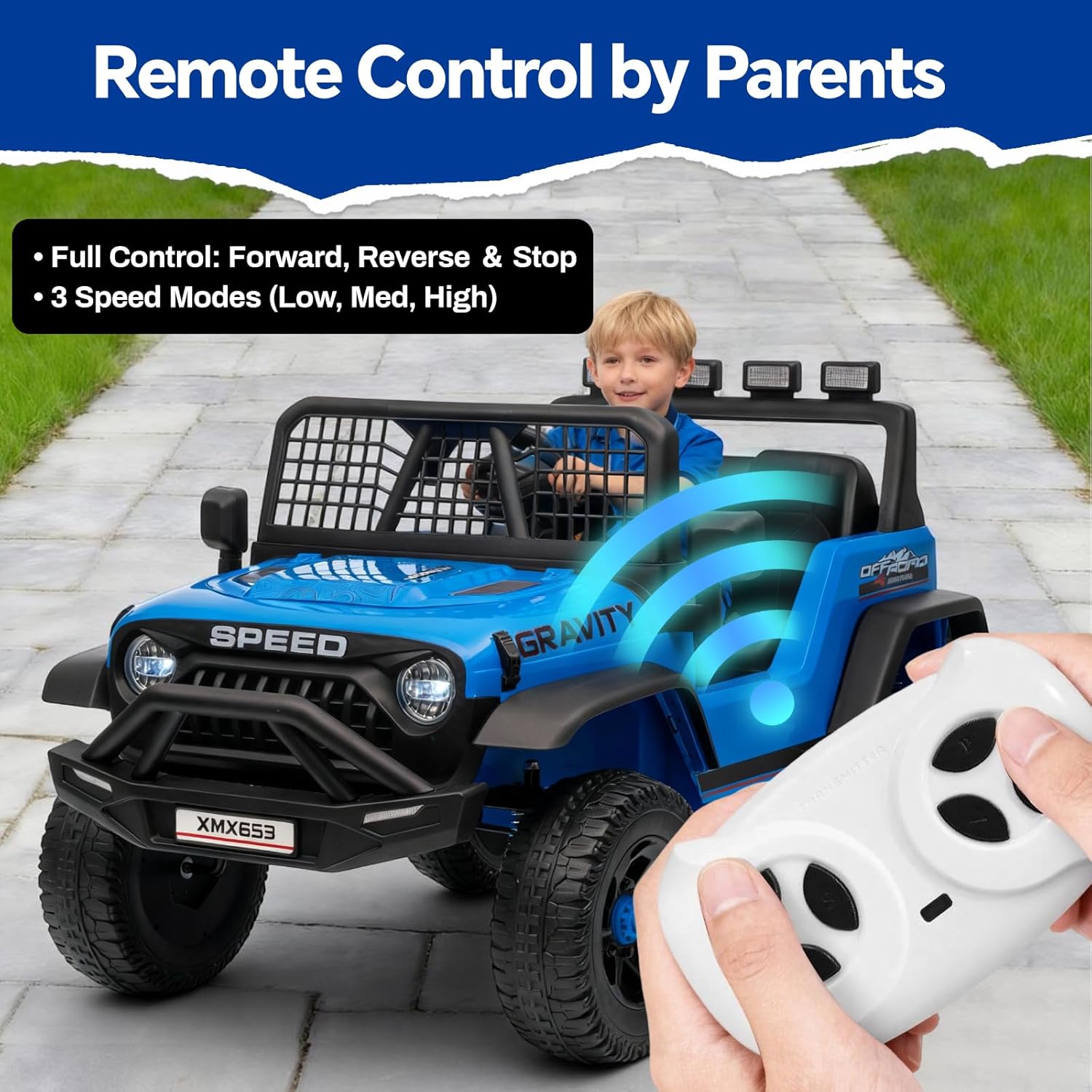 12V子供用電動乗用トラックカー、親用リモコン付き、3段階速 - Ride On Toy Car のレビューと価格