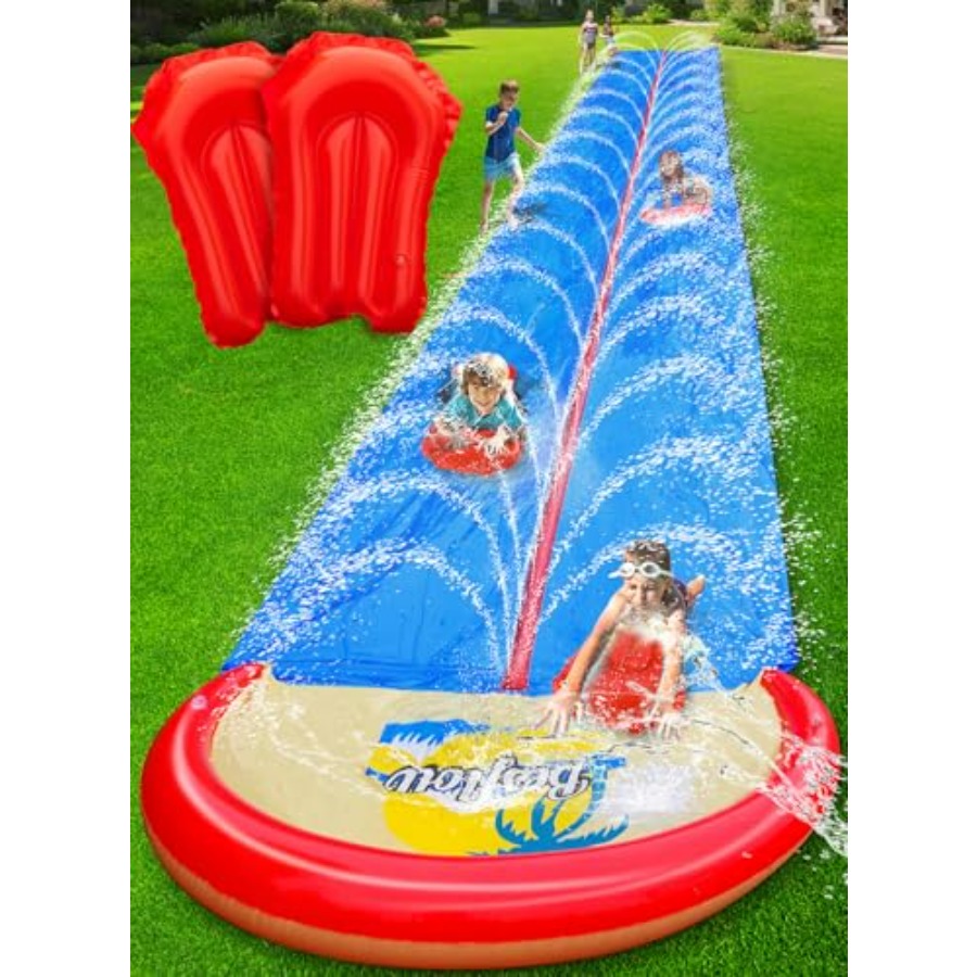 子供と大人向けの屋外裏庭用ウォータースライド、頑丈なPVC製 - Kids Outdoor Water Slide のレビューと価格