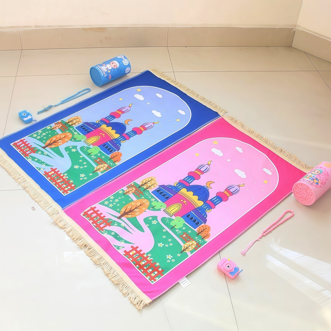 ベルベットNo.4キッズ礼拝マット、柔らかなプリントベルベッ - Kids Outdoor Floor Cushions のレビューと価格